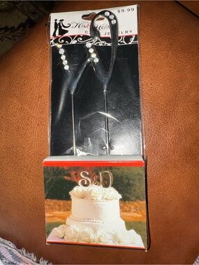 Studio His & Hers cake jewelry silver Rhinestone Cake Topper “W” nwt
